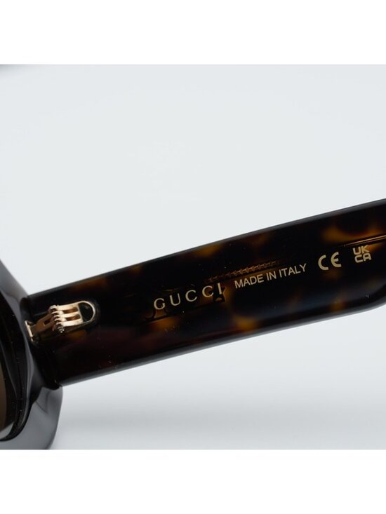 Gucci GG1587SA 002 Sunglasses Dark Havana Oval Frame, Brown Lenses main image 9